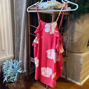 Billabong small light red floral high neck tank